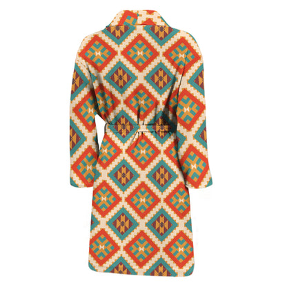 Ancient Geometric Navajo Print Men's Bathrobe