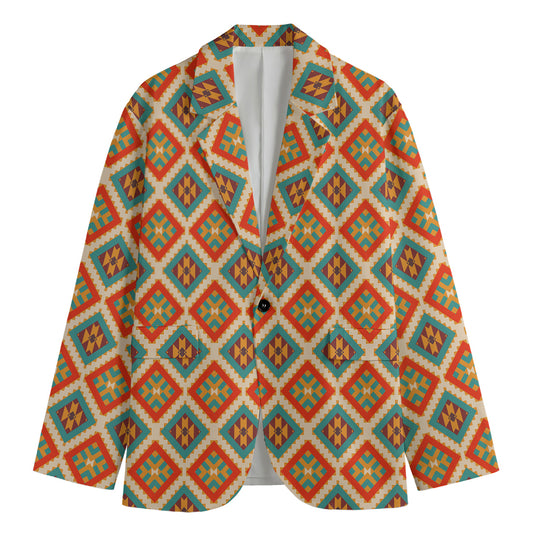 Ancient Geometric Navajo Print Men's Blazer