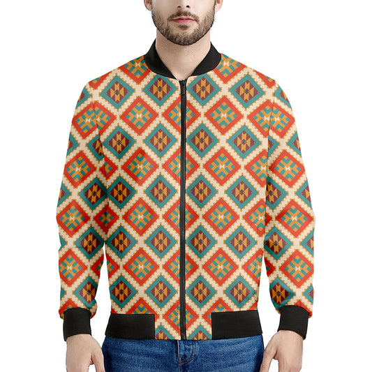 Ancient Geometric Navajo Print Men's Bomber Jacket