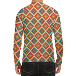 Ancient Geometric Navajo Print Men's Long Sleeve Rash Guard