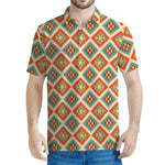 Ancient Geometric Navajo Print Men's Polo Shirt