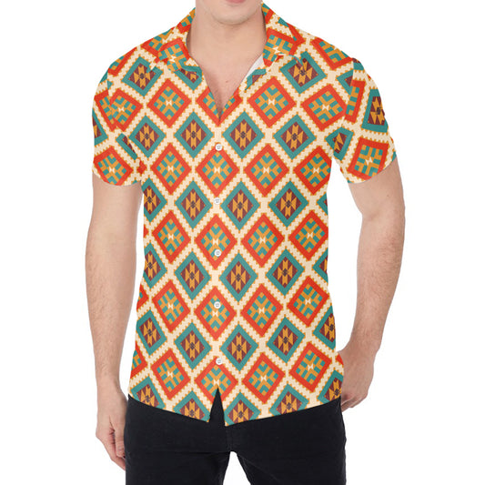 Ancient Geometric Navajo Print Men's Shirt