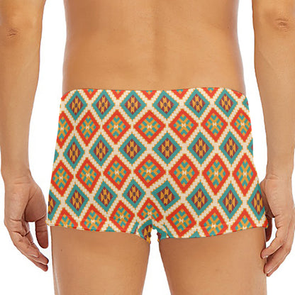 Ancient Geometric Navajo Print Men's Short Boxer Briefs