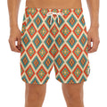 Ancient Geometric Navajo Print Men's Split Running Shorts