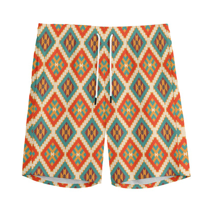 Ancient Geometric Navajo Print Men's Sports Shorts