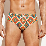 Ancient Geometric Navajo Print Men's Swim Briefs