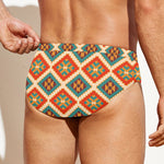 Ancient Geometric Navajo Print Men's Swim Briefs
