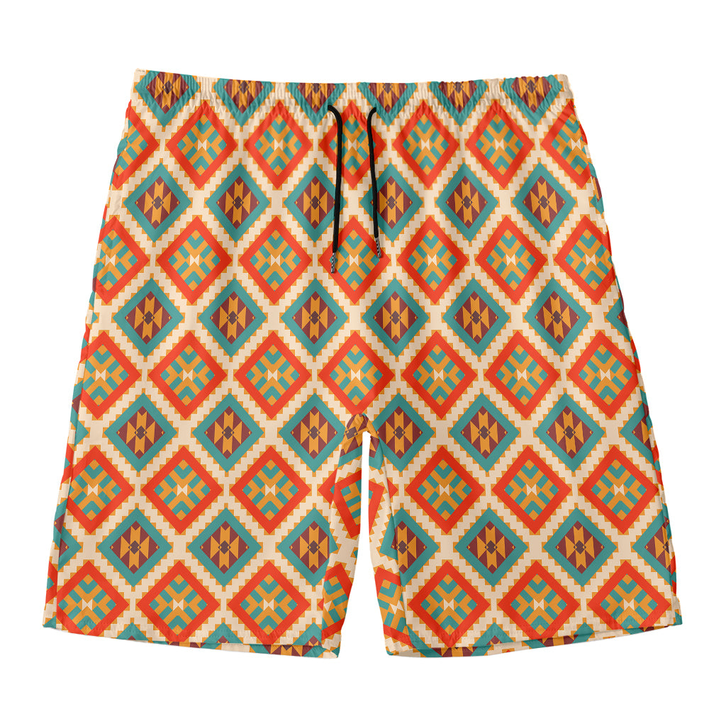 Ancient Geometric Navajo Print Men's Swim Trunks