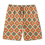 Ancient Geometric Navajo Print Men's Swim Trunks