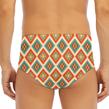 Ancient Geometric Navajo Print Men's Triangle Swim Briefs