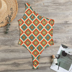 Ancient Geometric Navajo Print One Shoulder Bodysuit