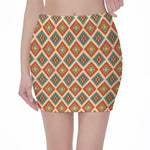 Ancient Geometric Navajo Print Pencil Mini Skirt