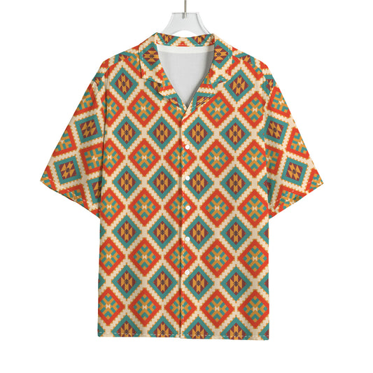 Ancient Geometric Navajo Print Rayon Hawaiian Shirt