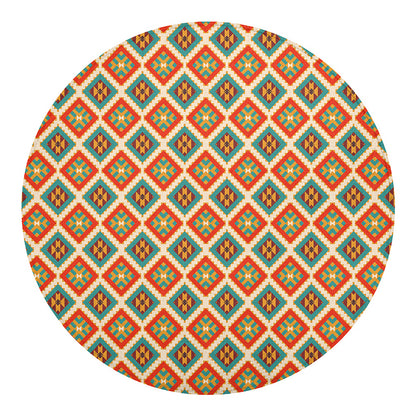 Ancient Geometric Navajo Print Round Blanket