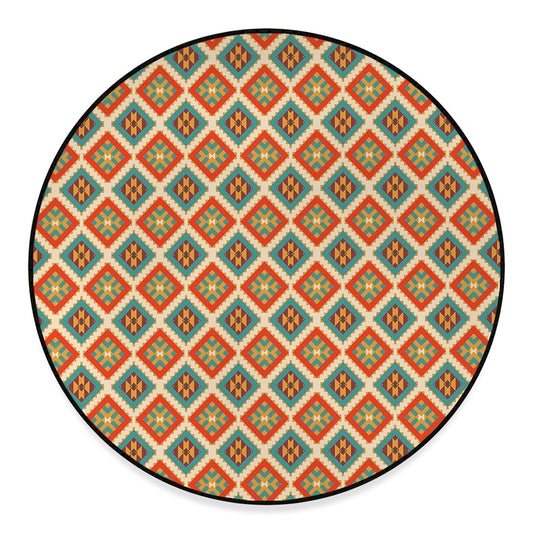 Ancient Geometric Navajo Print Round Floor Mat