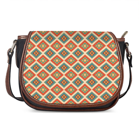 Ancient Geometric Navajo Print Saddle Bag