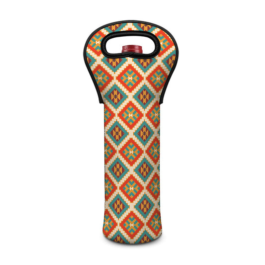 Ancient Geometric Navajo Print Single Neoprene Wine Tote