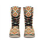 Ancient Geometric Navajo Print Winter Boots