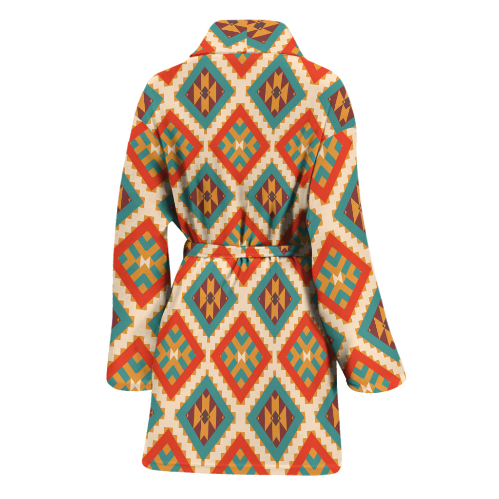 Ancient Geometric Navajo Print Women's Bathrobe