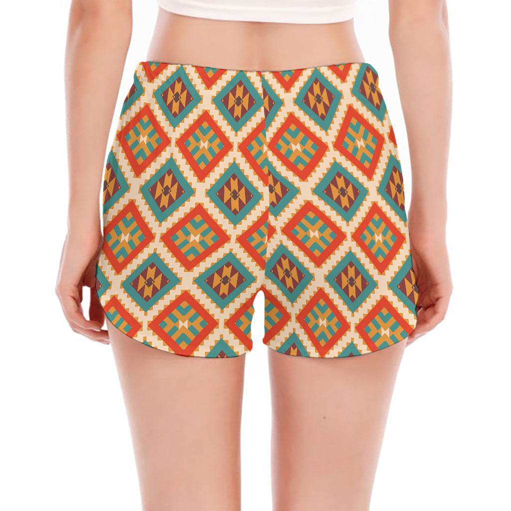 Ancient Geometric Navajo Print Women's Split Running Shorts