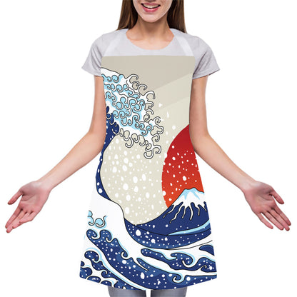 Ancient Great Japanese Wave Print Adjustable Apron