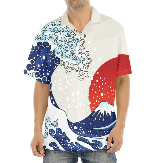 Ancient Great Japanese Wave Print Aloha Shirt