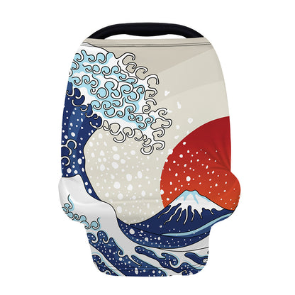 Ancient Great Japanese Wave Print Baby Seat Cover