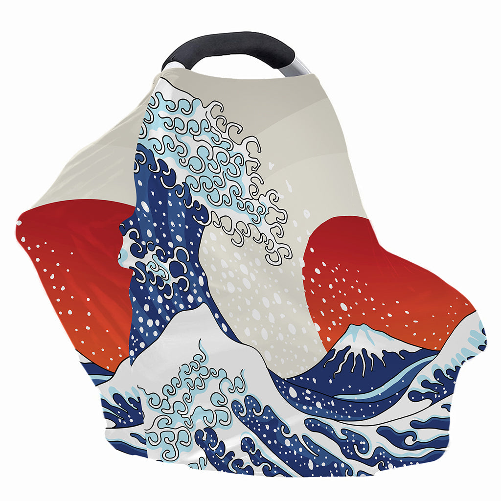 Ancient Great Japanese Wave Print Baby Seat Cover