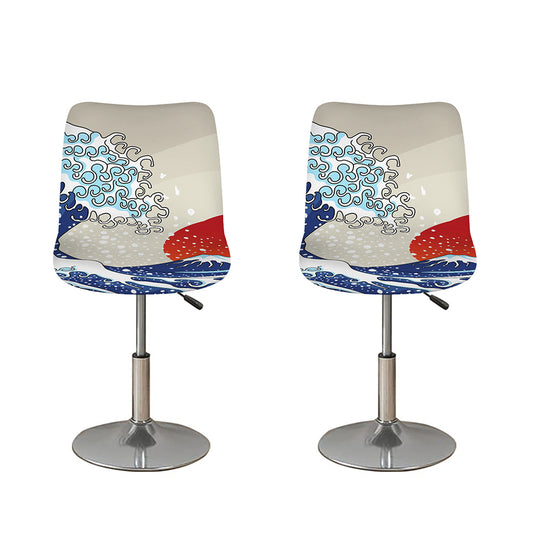 Ancient Great Japanese Wave Print Bar Stool Covers