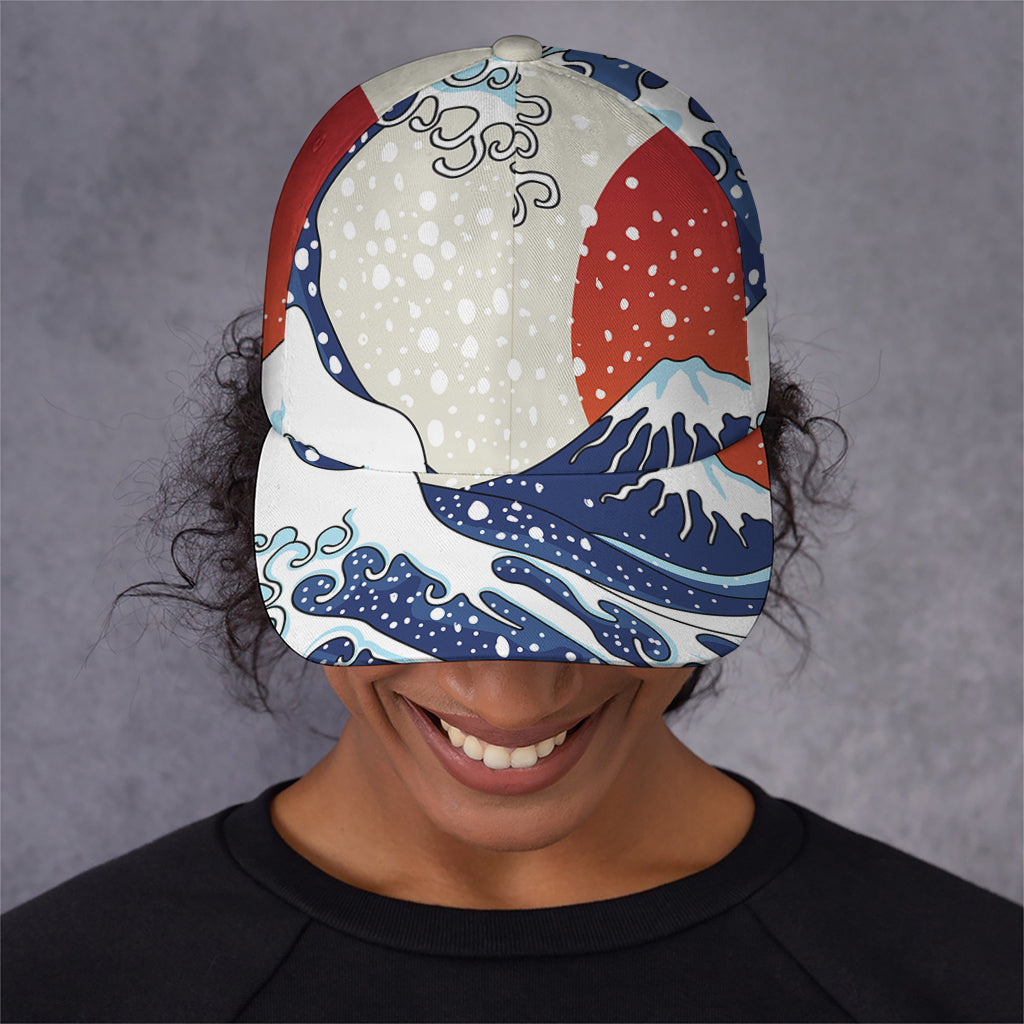 Ancient Great Japanese Wave Print Baseball Cap