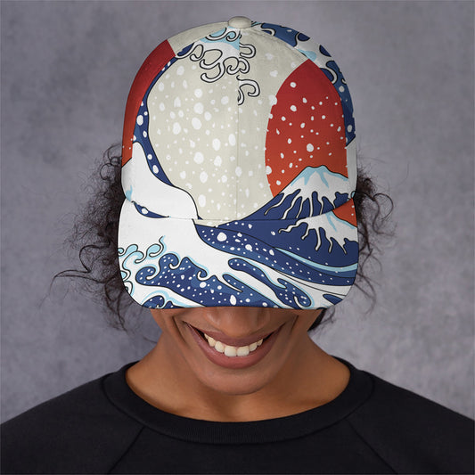Ancient Great Japanese Wave Print Baseball Cap