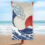 Ancient Great Japanese Wave Print Beach Towel