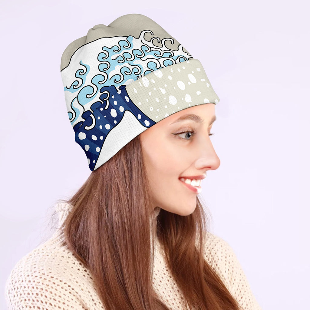Ancient Great Japanese Wave Print Beanie