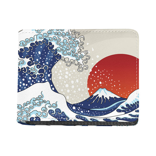 Ancient Great Japanese Wave Print Bifold Wallet