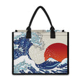 Ancient Great Japanese Wave Print Canvas Tote Bag