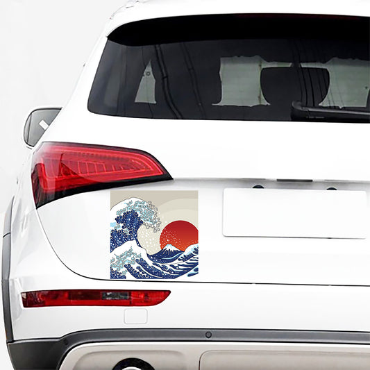 Ancient Great Japanese Wave Print Car Sticker