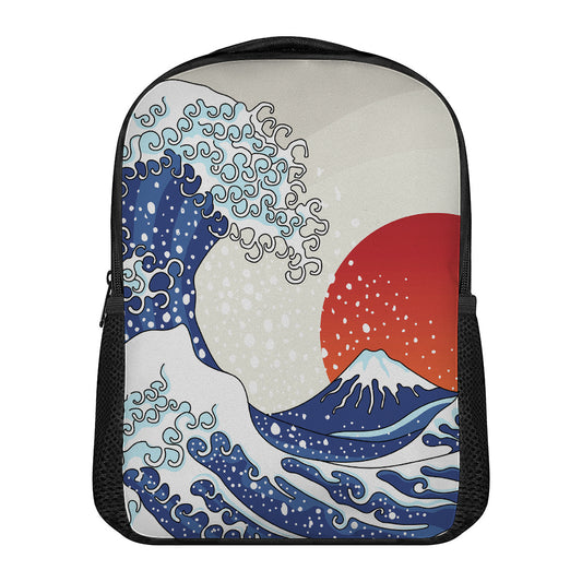 Ancient Great Japanese Wave Print Casual Backpack