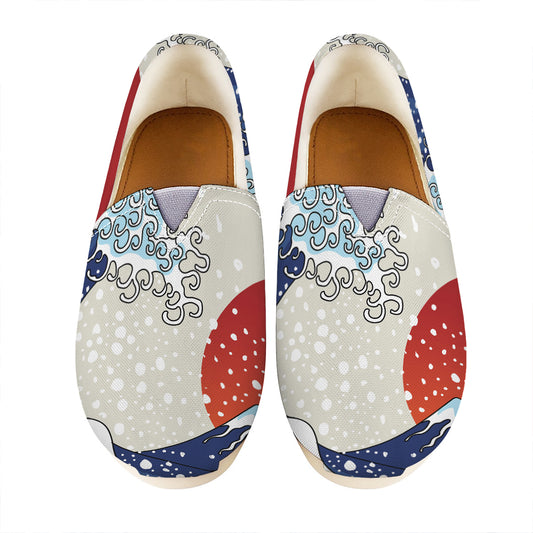 Ancient Great Japanese Wave Print Casual Shoes