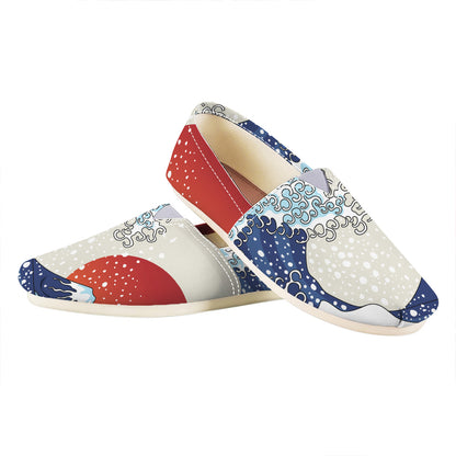 Ancient Great Japanese Wave Print Casual Shoes