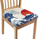 Ancient Great Japanese Wave Print Chair Cushion Cover