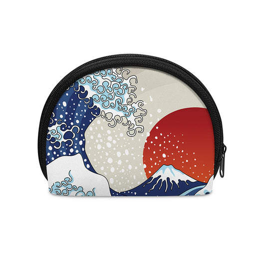 Ancient Great Japanese Wave Print Coin Purse