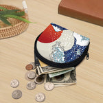 Ancient Great Japanese Wave Print Coin Purse