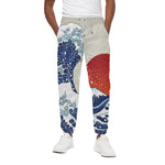 Ancient Great Japanese Wave Print Cotton Pants