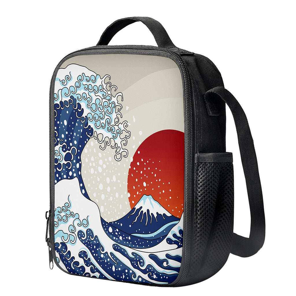 Ancient Great Japanese Wave Print Crossbody Lunch Bag