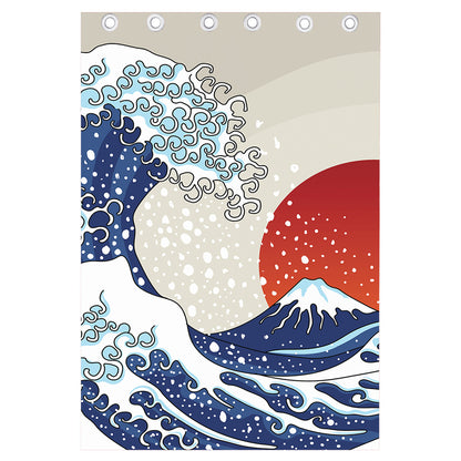 Ancient Great Japanese Wave Print Curtain