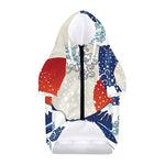 Ancient Great Japanese Wave Print Dog Zip Up Hoodie