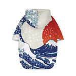 Ancient Great Japanese Wave Print Dog Zip Up Hoodie