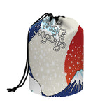 Ancient Great Japanese Wave Print Drawstring Makeup Bag