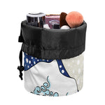 Ancient Great Japanese Wave Print Drawstring Makeup Bag