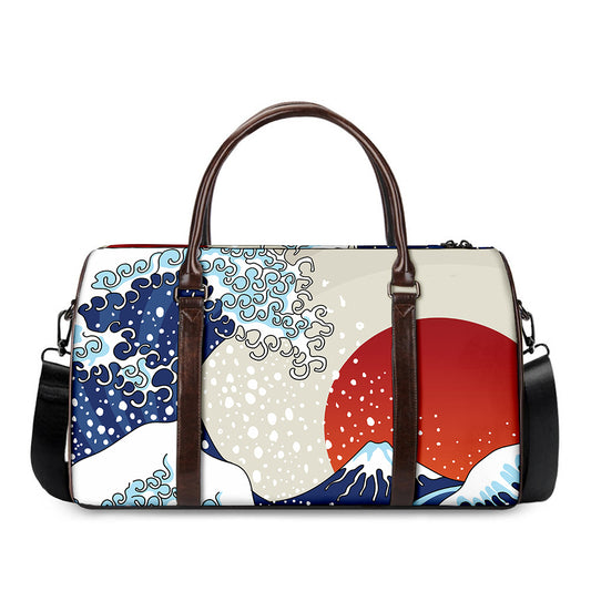 Ancient Great Japanese Wave Print Duffle Bag